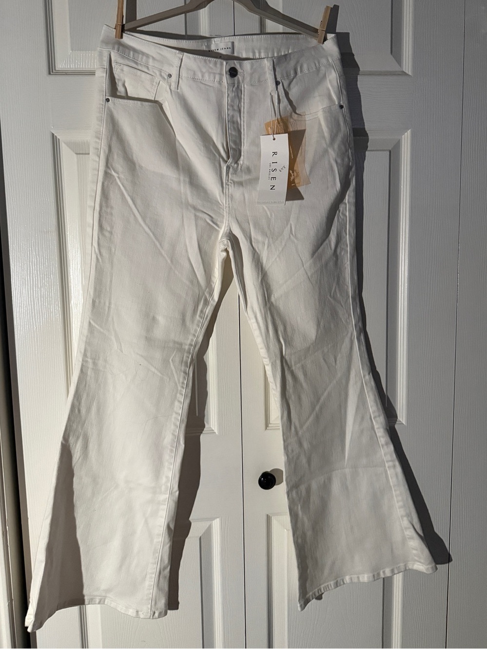 Risen Women’s White Wide Leg Jeans - Flare Fit